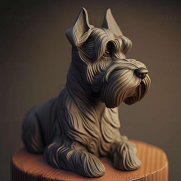 3D model Zwergschnauzer dog (STL)